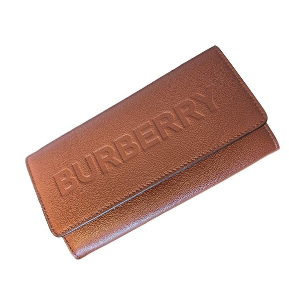 Burberry Porter Women's Brown Leather Flap Wallet 80528351 - Picture 1 of 15